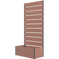 Outsunny 34 x 69.5cm Garden Planter Box, Back Trellis Design for Small Spaces, Balcony and Patio Gardening, Light Brown Aosom UK