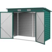 Outsunny 8x4 Shed Metal, Outdoor Shed with Double Doors and 2 Vents, Padlock and Keys Included, Green Aosom UK