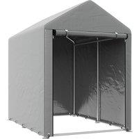 Outsunny 179 x 120cm Temporary Garden Shed, with Accessories - Light Grey