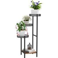 Outsunny Four-Tier Steel Plant Stand - Black