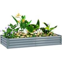 Outsunny 180 x 90cm Galvanised Steel Open Planter - Silver