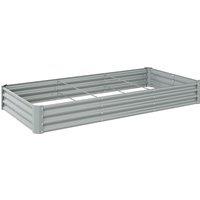 Outsunny 240 x 120cm Galvanised Steel Open Planter - Silver