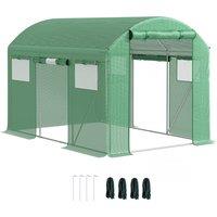 Outsunny 9.8 x 6.6ft Walk-In Polytunnel Greenhouse - Green