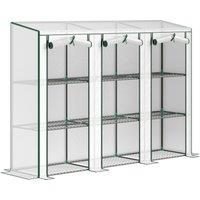 Outsunny 46 x 215 cm Nine-Shelf Greenhouse - White