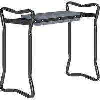Outsunny 2 In 1 Garden Kneeler Seat Kneeling Pad Support Bench Foldable Knee Protector, Grey