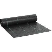 Outsunny 2m x 90m Weed Control Membrane, Heavy Duty Weed Control Barrier Fabric, 90gsm Ground Cover for Patios, Garden, Flower beds, Landscaping