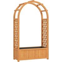 Outsunny Wooden Raised Garden Bed with Trellis, Liner, Drainage Holes, for Vine Climbing Plants, Flowers, 83 x 36 x 145 cm