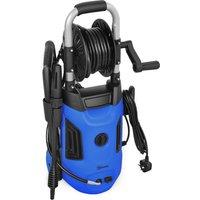Outsunny 1800W High Pressure Washer, 150 Bar Pressure, 420 L/h Flow, Portable Power Washer Jet Wash Cleaner with Adjustable Nozzle, 6M Hose, Hose Reel, Steel Handle for Home Patio Car Driveway, Blue