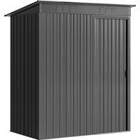 Outsunny 5 x 3.5ft Metal Garden Storage Shed with Effortless Assembly and 2 Pairs of Gloves, Waterproof Outdoor Shed, Dark Grey