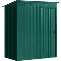 Outsunny 5 x 3.5ft Metal Garden Storage Shed with Effortless Assembly and 2 Pairs of Gloves, Waterproof Outdoor Shed, Green