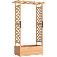 Outsunny Fir Wood 110 x 44 cm Planter and Trellis Garden Bed