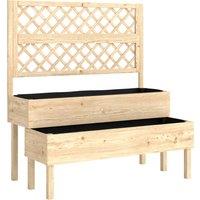 Outsunny Raised Garden Bed 2-Tier Stepped Design Planter Box with Trellis for Climbing Plants 108x62x120 cm