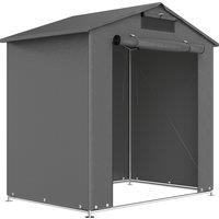 Outsunny 6 x 4 ft Outdoor Garden Storage Shed, Waterproof Bike Tent with Vent and Roll-Up Zipper Door