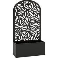 Outsunny Metal Garden Bed for Garden with Trellis, Wall Mounted or Freestanding Raised Planter with Curved Privacy Screen