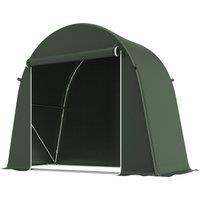 Outsunny 8 x 4 ft Garden Storage Tent, Waterproof Bike Tent with Roll-up Zipper Door and Galvanised Metal Frame, Green