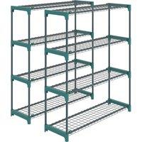 Outsunny 4-Tier Plant Stand Indoor Outdoor, Set of 2 Metal Plant Shelf with Rack Buckles for Easy Assembly, Flower Display Rack