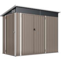 Outsunny 7.5 x 4.3ft Metal Garden Storage Shed, Waterproof Outdoor Shed with Triple Lockable Door, Gloves, Vents, Light Grey