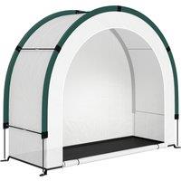 Outsunny Foldable Small Greenhouse, Portable Green House Mini Greenhouse with Zipper Door, PE Base, 200 x 80 x 164 cm, Green