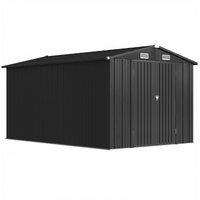 Outsunny 12 x 8 ft Garden Shed, Outdoor Storage Shed with 4 Vents and Lockable Double Doors, Dark Grey