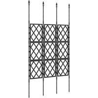 Outsunny Foldable Garden Trellis, Lattice Climbing Support Trellis for Garden, DIY Assembly, 85 x 197 cm, Black