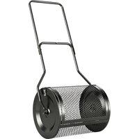 Outsunny Compost Spreader, 20" Peat Moss Spreader with Detachable U-Shaped Handle and Metal Mesh Basket