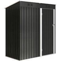 Outsunny 5 x 3 ft Lean-to Garden Shed, Outdoor Storage Shed with Lockable Door and Vents, Dark Grey