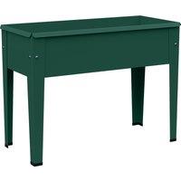 Outsunny Raised Planter, Metal Raised Garden Bed on Legs with Drainage Hole and Foot Covers, Green