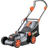 Outsunny 18V Cordless Lawnmower with 2 x 4Ah Batteries, Battery Lawn Mower with 34cm Cutting Width, Mulching Feature