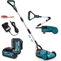 Outsunny 18V Cordless Lawnmower with 2 x 4Ah Batteries & Charger, Battery Lawn Mower with 21cm Cutting Width, 3 Cutting Heights