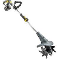 Outsunny Cordless Tiller, 18V Electric Garden Rotavator with 2 x 4000mAh Batteries, Charger, 20cm Tilling Width & 18cm Depth
