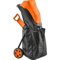 Outsunny 2500W Electric Wood Chipper, Corded Wood Mulcher Shredder with 45L Collection Bag, 4300RPM, 44mm Cutting Diameter