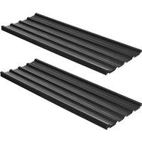 Outsunny Corrugated Roofing Sheets, Pack of 24, Galvanised Metal Roofing Sheets for Greenhouse, Garage, Storage Shed, Carport, 129 x 45cm, Dark Grey