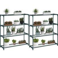 Outsunny Four-Tier Steel Plant Shelf - Black