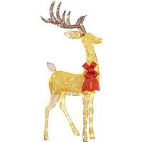 Outsunny Lighted Reindeer Christmas Decoration, Light Up Christmas Deer with 137 LED Lights for Indoor, Outdoor, Garden, Lawn, Gold Tone Aosom UK