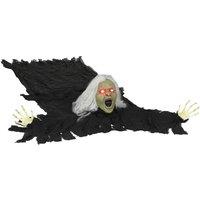 Outsunny 183 cm Life Size Halloween Animated Crawling Zombie with Glowing LED Eyes, Scary Halloween Decorations, Battery Operated, Indoor Outdoor Party Props