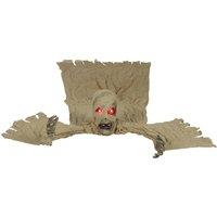 Outsunny 183 cm Life Size Halloween Animated Crawling Mummy with Glowing LED Eyes, 8/16H Timer, Scary Halloween Decorations, Battery Operated, Indoor Outdoor Party Props