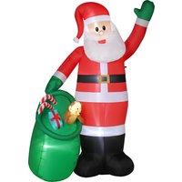 Outsunny 9ft/275 cm Christmas Inflatable Santa with Bear Sack, Giant Christmas Blow Up Decoration with Built-in LED Lights for Garden, Indoor Outdoor Home Decor