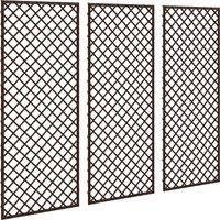 Outsunny Garden Arch, Garden Arbor with 8mm Wicker and Flat Top, Natural Wood Finish