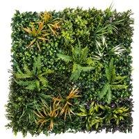 Outsunny Grass Wall Panels, 100 x 100 cm Artificial Grass Wall Decor with Tie Connectors, Greenery Backdrop Panels, Green