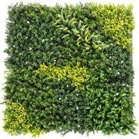 Outsunny Artificial Plant Wall Panel, 100x100 cm Artificial Grass Backdrop Wall, Green