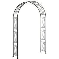 Outsunny Garden Arch, Arbour Trellis for Climbing Plants, Rose Arch for Wedding Garden Decoration, 155 x 40 x 246 cm, Black