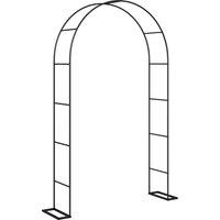 Outsunny Garden Arch, 2.4 m High x 1.5 m Wide Metal Garden Trellis for Climbing Plants, Outdoor Wedding Arch for Bridal, Black