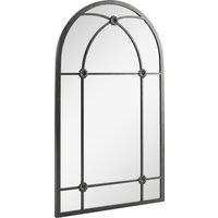 Outsunny Arched Mirror, Shatterproof Acrylic Windowpane Wall Mounted Mirror with Robust Metal Frame, 100 x 60 cm, Black