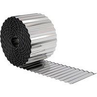 Outsunny Metal Garden Edging Border, 8 in x 21.3 ft Corrugated Heavy Duty Galvanised Steel Lawn Edging, Silver Tone