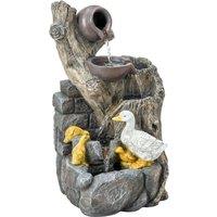 Outsunny 5-Tier Outdoor Waterfall Fountain, Freestanding Self-Contained Cascading Water Feature Garden Landscape