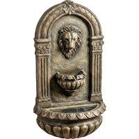 Outsunny Wall-Mounted Water Fountain, 3-Tier Cascading Waterfall with LED Lights and Adjustable Flow for Patio, Rustic Brown