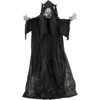 HOMCOM 67"/170cm Life Size Animated Ghost with Werewolf Mask, Halloween Decorations Outdoor Indoor, Scary Halloween Animatronic