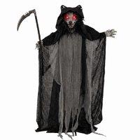 HOMCOM Halloween Standing Werewolf Animated Decoration with Light-Up Eyes, Sound and Touch Activated
