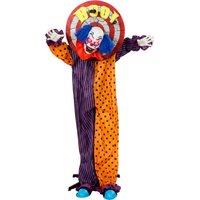 HOMCOM 167 cm Life Size Animated Clown Halloween Decoration, Scary Halloween Animatronics Decor with Sound Touch Activated