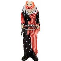 HOMCOM Animated Clown Halloween Decoration, Scary Halloween Animatronics Decor with Sound Touch Activated